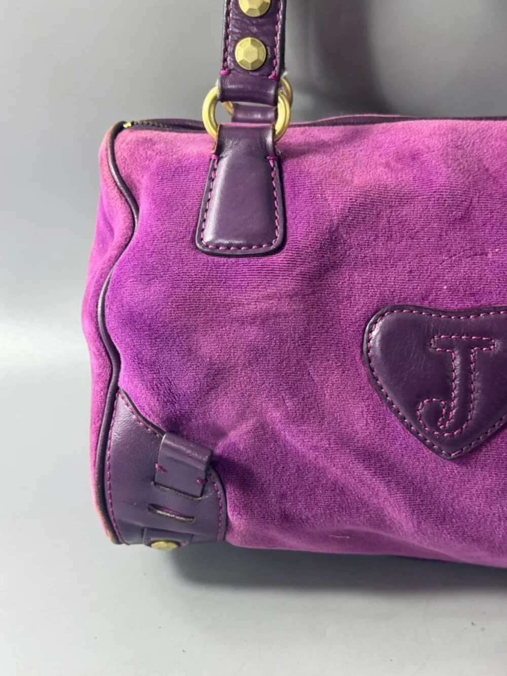Vintage Juicy Couture Y2K Purple Velvet Shoulder Bag